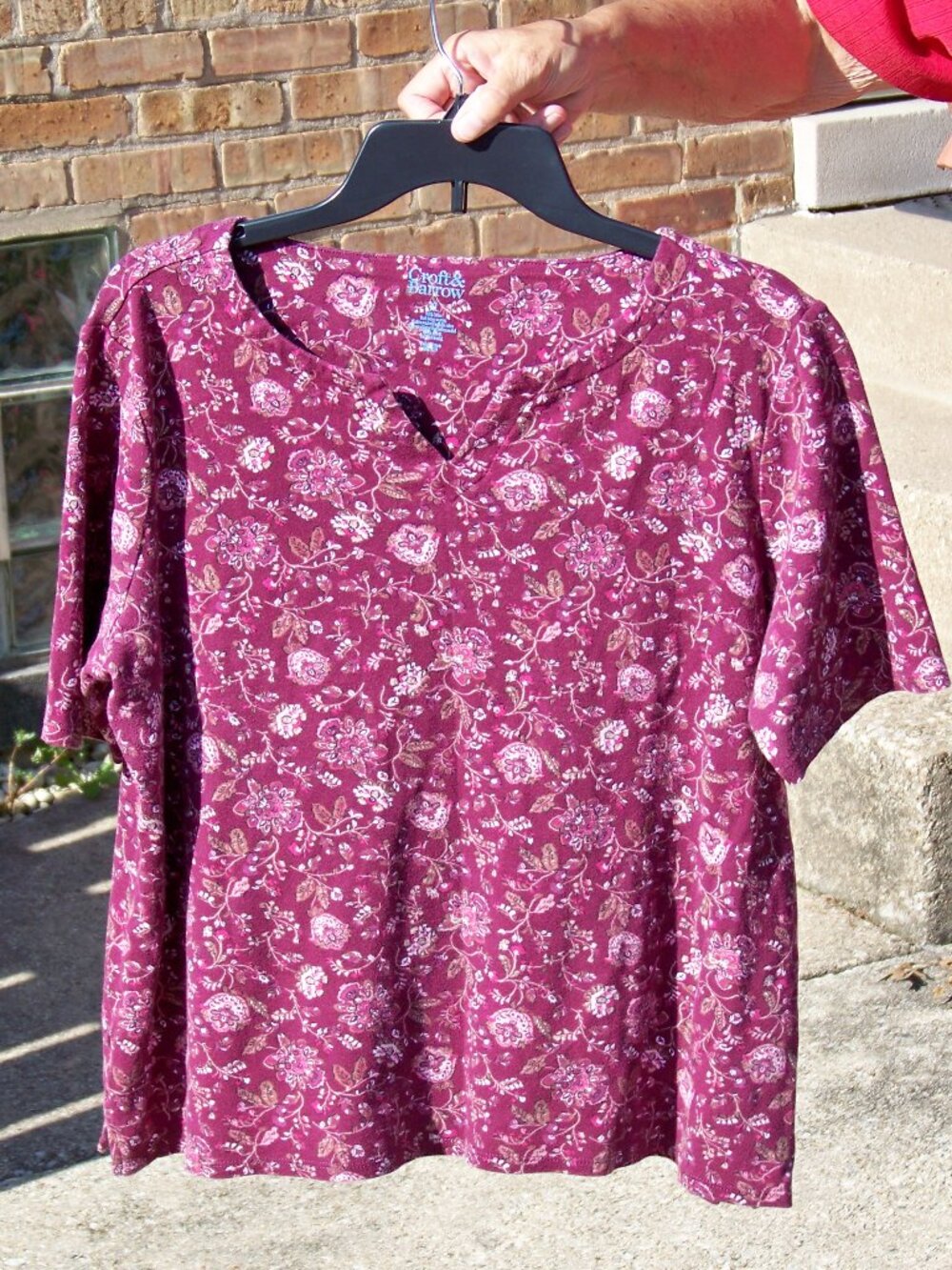 Croft & Barrow Women's Purple Patterned Top, Size XL